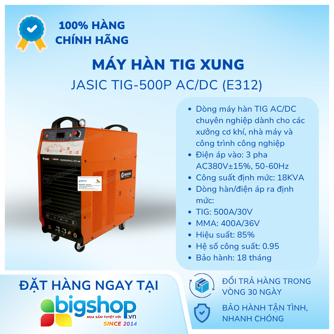Máy hàn TIG xung JASIC TIG-500P AC/DC (E312)