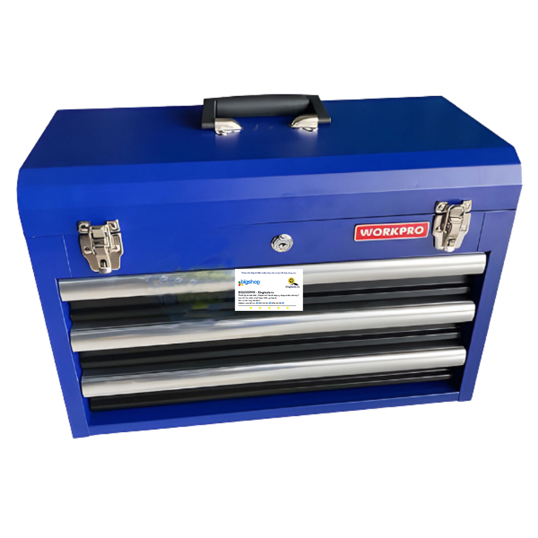 Hộp công cụ 3 ngăn bằng sắt Workpro WP282006 (51x26.5x35cm)
