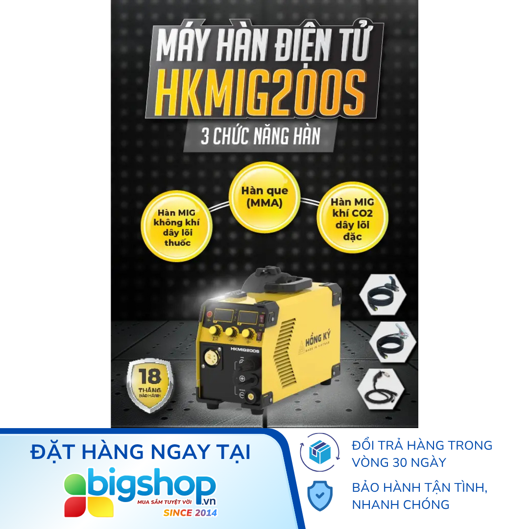 Máy hàn MIG không dùng khí 3 chức năng Hồng Ký Master HKMIG200S (160A)