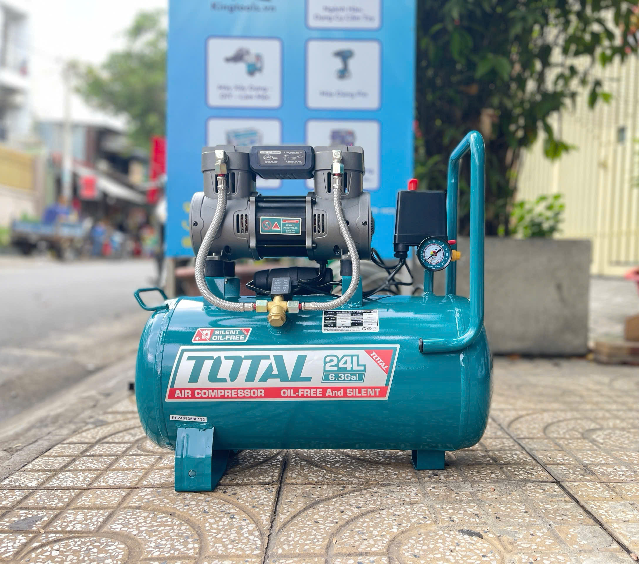 Máy nén khí không dầu Total TCS1110242T, 24L, CS 1100W