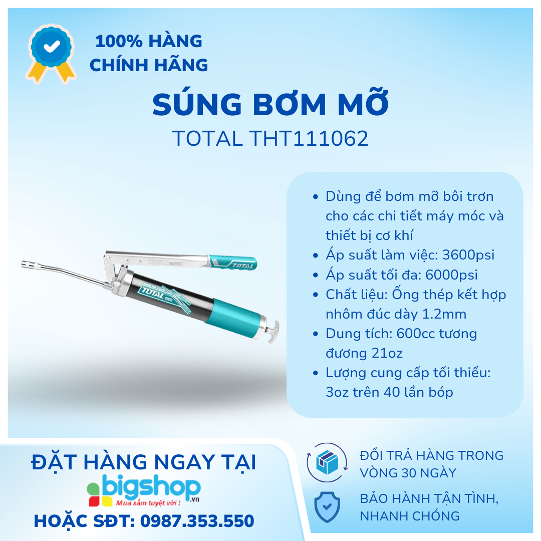 Súng Bơm Mỡ Total THT111062