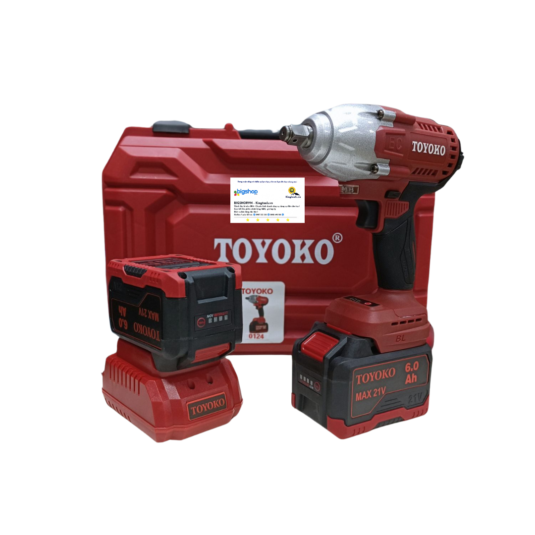 Máy vặn siết bulong dùng pin 21V Toyoko T0124G (600Nm)
