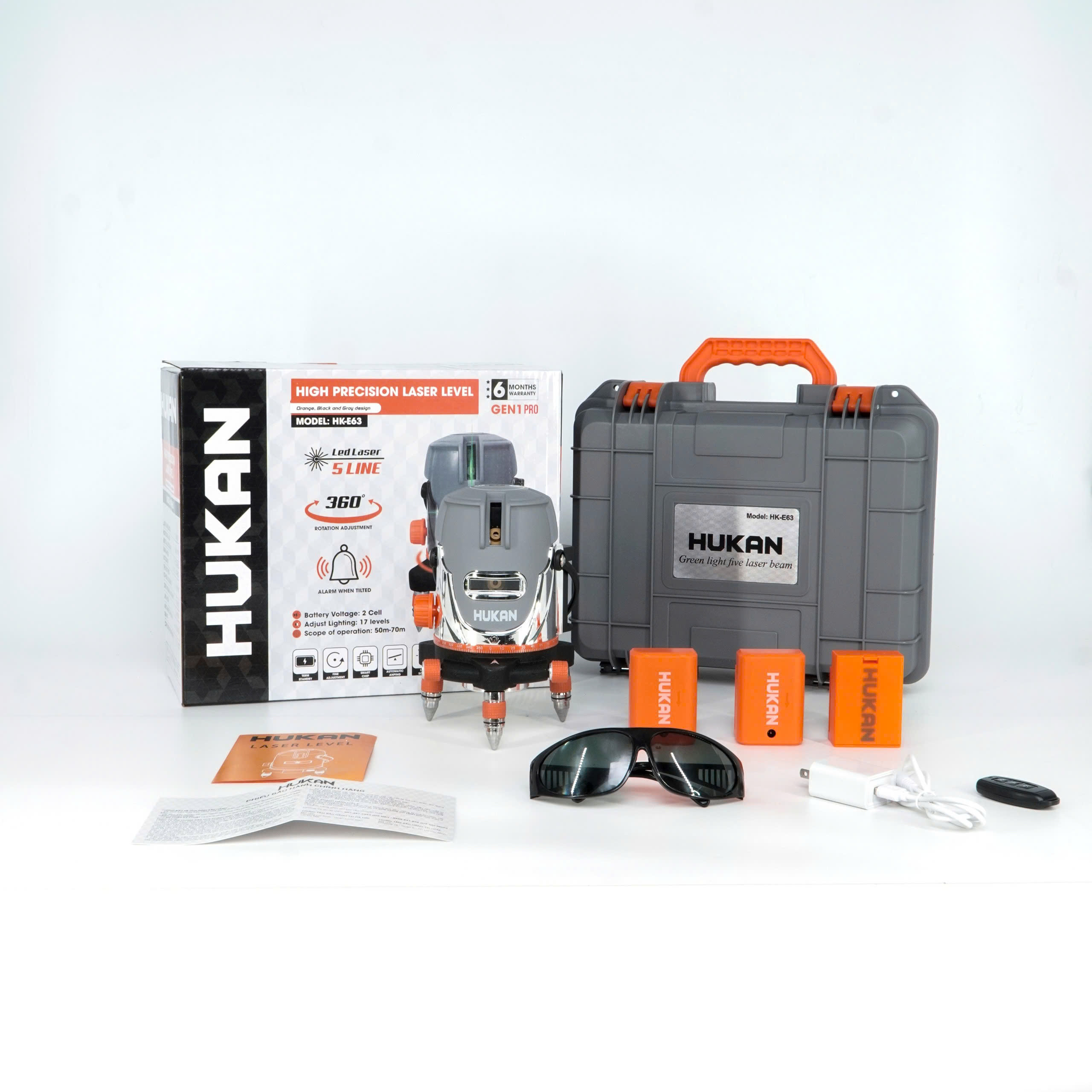 Máy cân bằng laser 5 line Hukan HK-E63 (Không kèm chân )