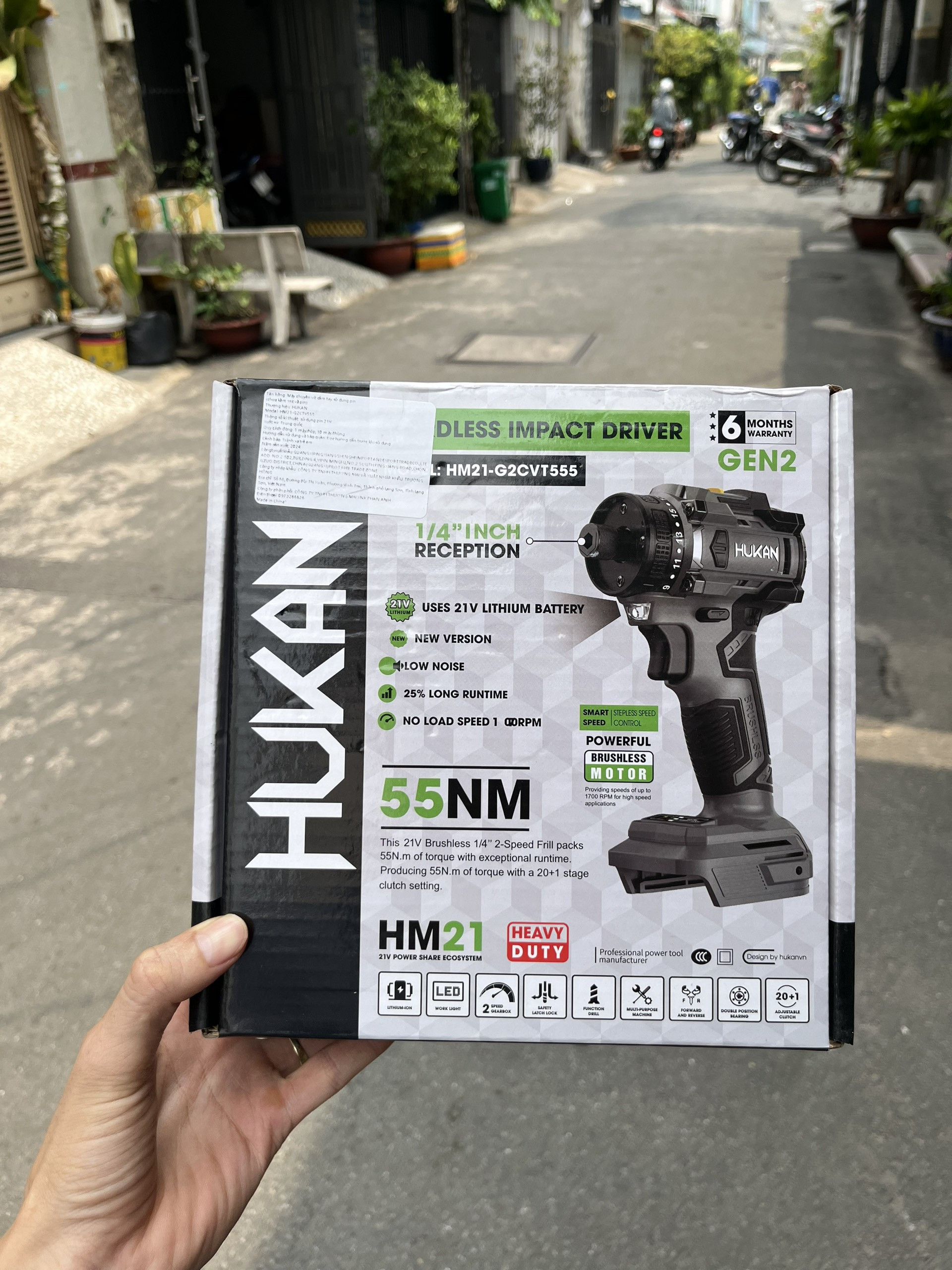 Thân máy chuyên vít trượt Pin Hukan HM21-G2CVT555