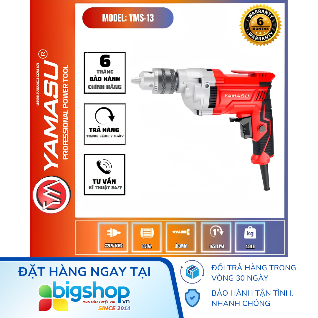 Máy khoan bắt vít điện YAMASU YMS-13 (CS 850W)