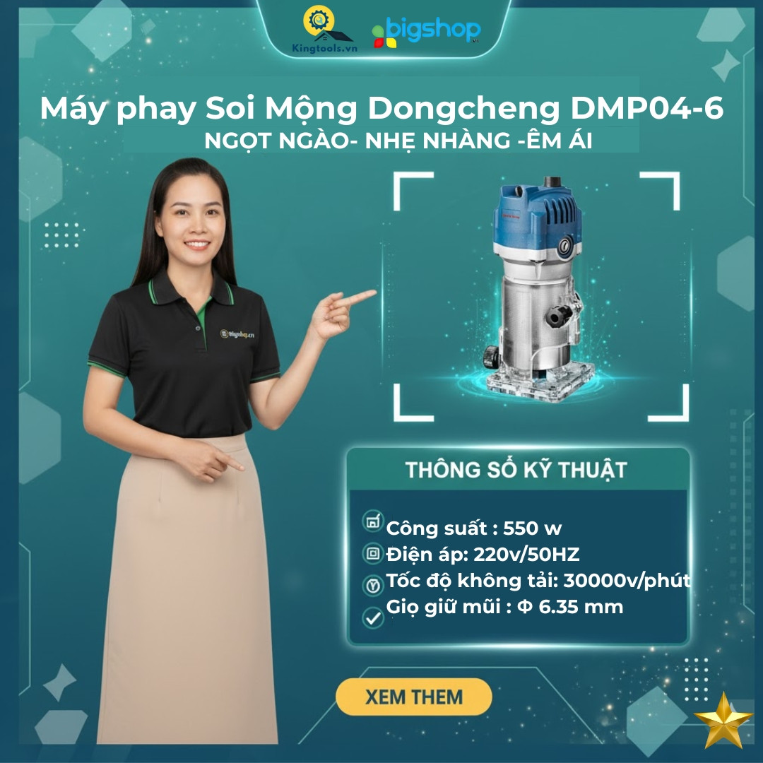 Máy phay Soi Mộng Dongcheng DMP04-6, mũi 6.35mm, 550W