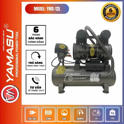 Máy nén khí giảm âm không dầu Yamasu YMS 12L