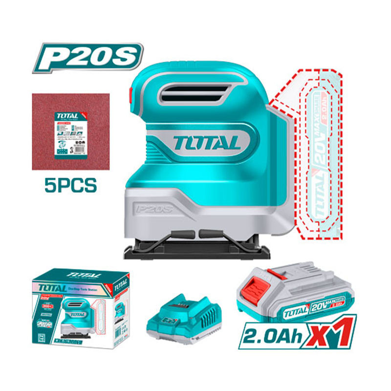 Máy chà nhám vuông dùng pin LithiumIon 20V Total TSHSLI20141