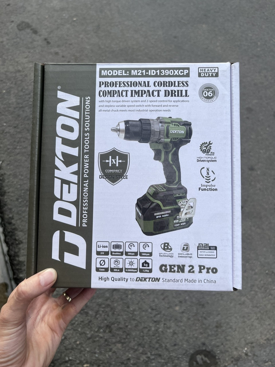 Thân Máy khoan (Pin) Dekton M21 - ID1390CP, 90N (Có búa), M21-ID1390XCP