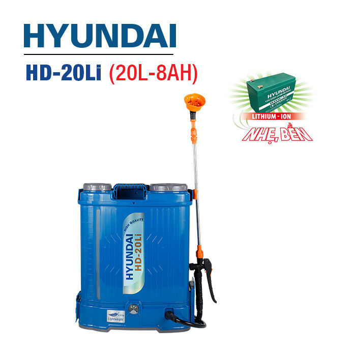 Bình xịt điện đảo thuốc Hyundai HD-20LI (20 lít, 8AH)