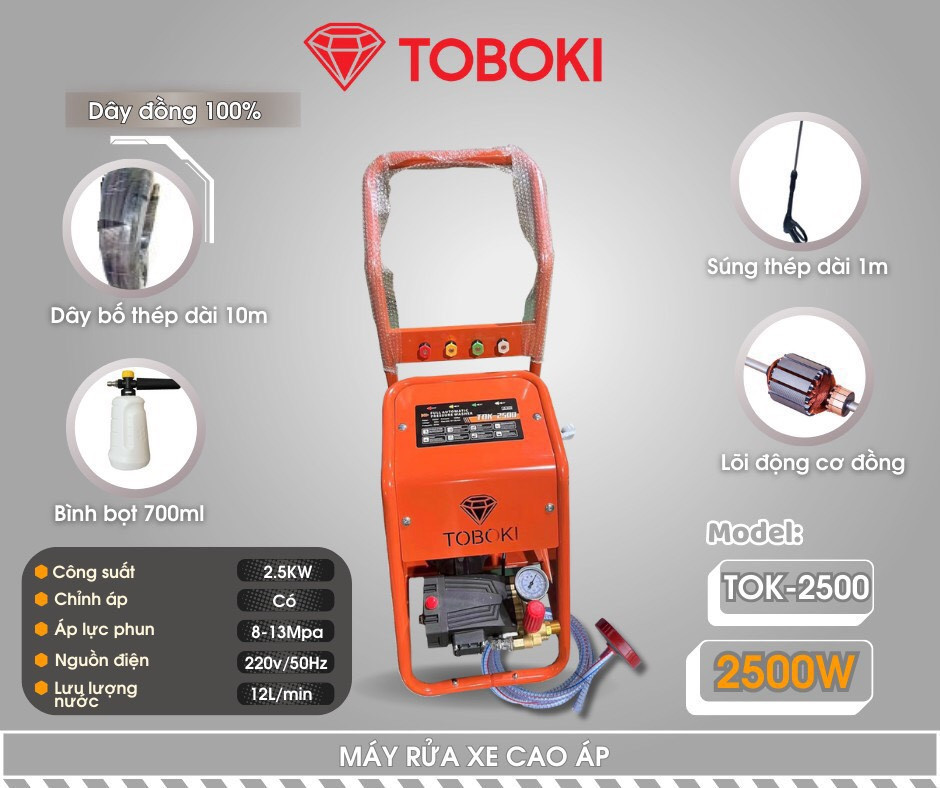 Máy rửa xe cao áp TOBOKI TOK-2500