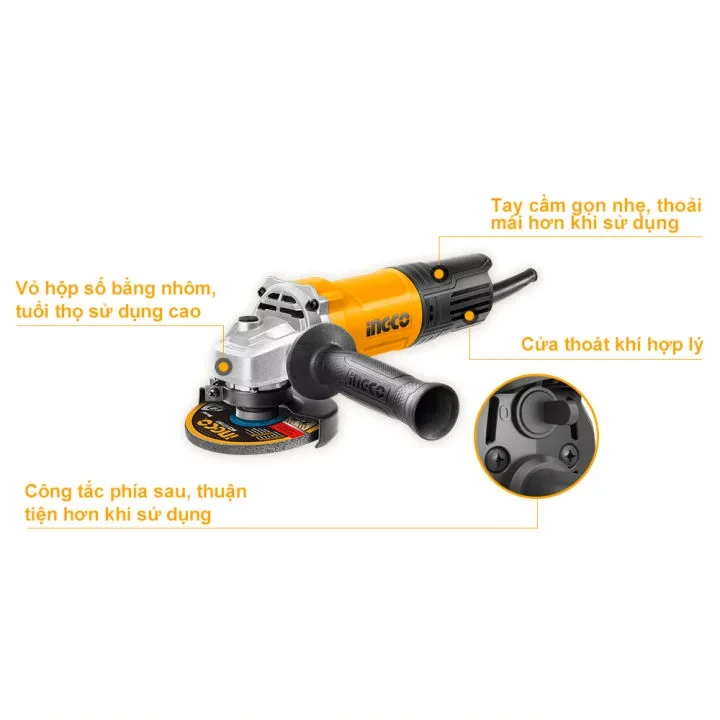 Máy mài góc Ingco 750W AG750282 đĩa mài Φ100mm