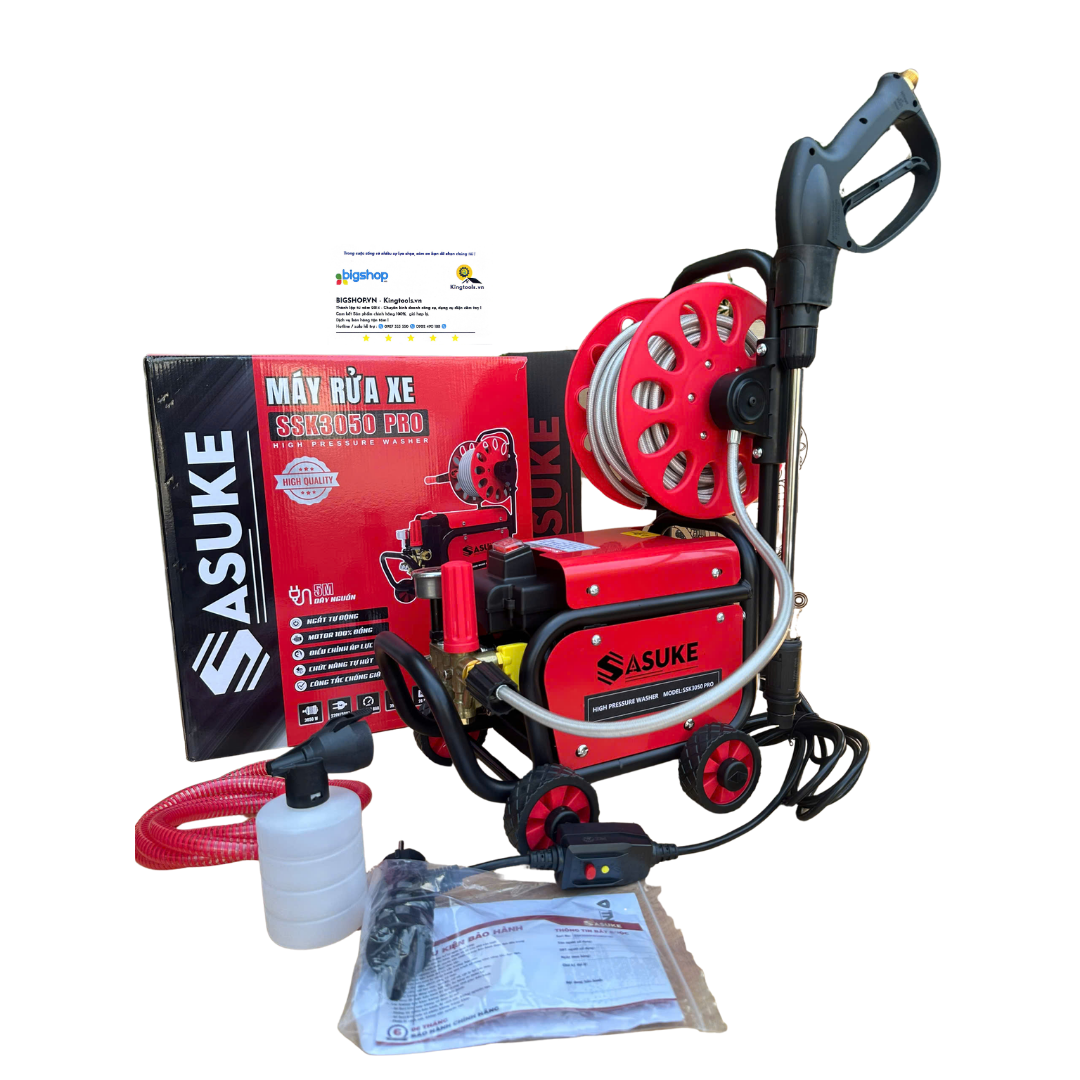 Máy xịt rửa xe cao cấp 3050W Sasuke SSK3050PRO (Có chỉnh áp)