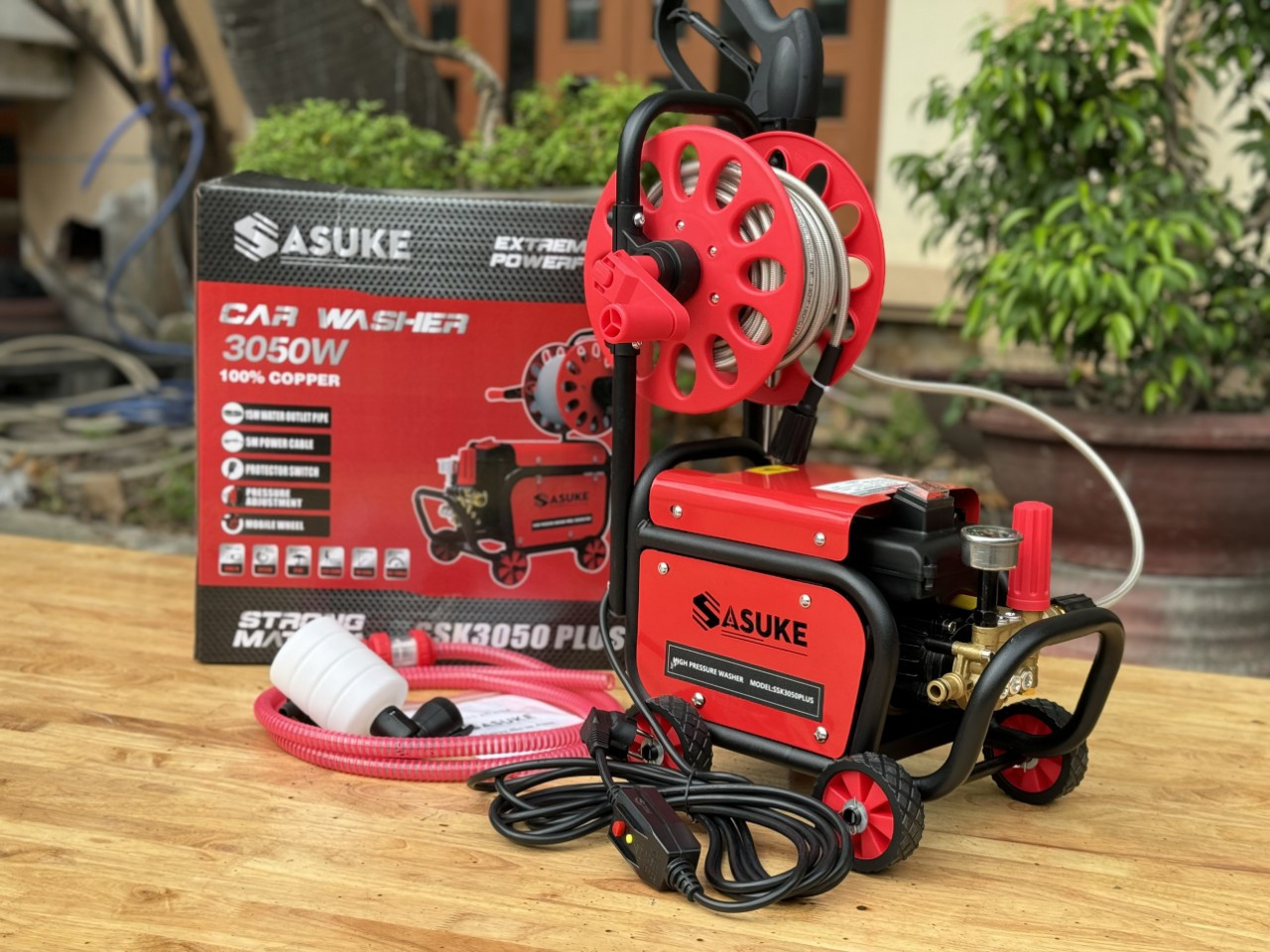 Máy xịt rửa xe cao cấp 3050W Sasuke SSK3050PLUS (Có chỉnh áp)