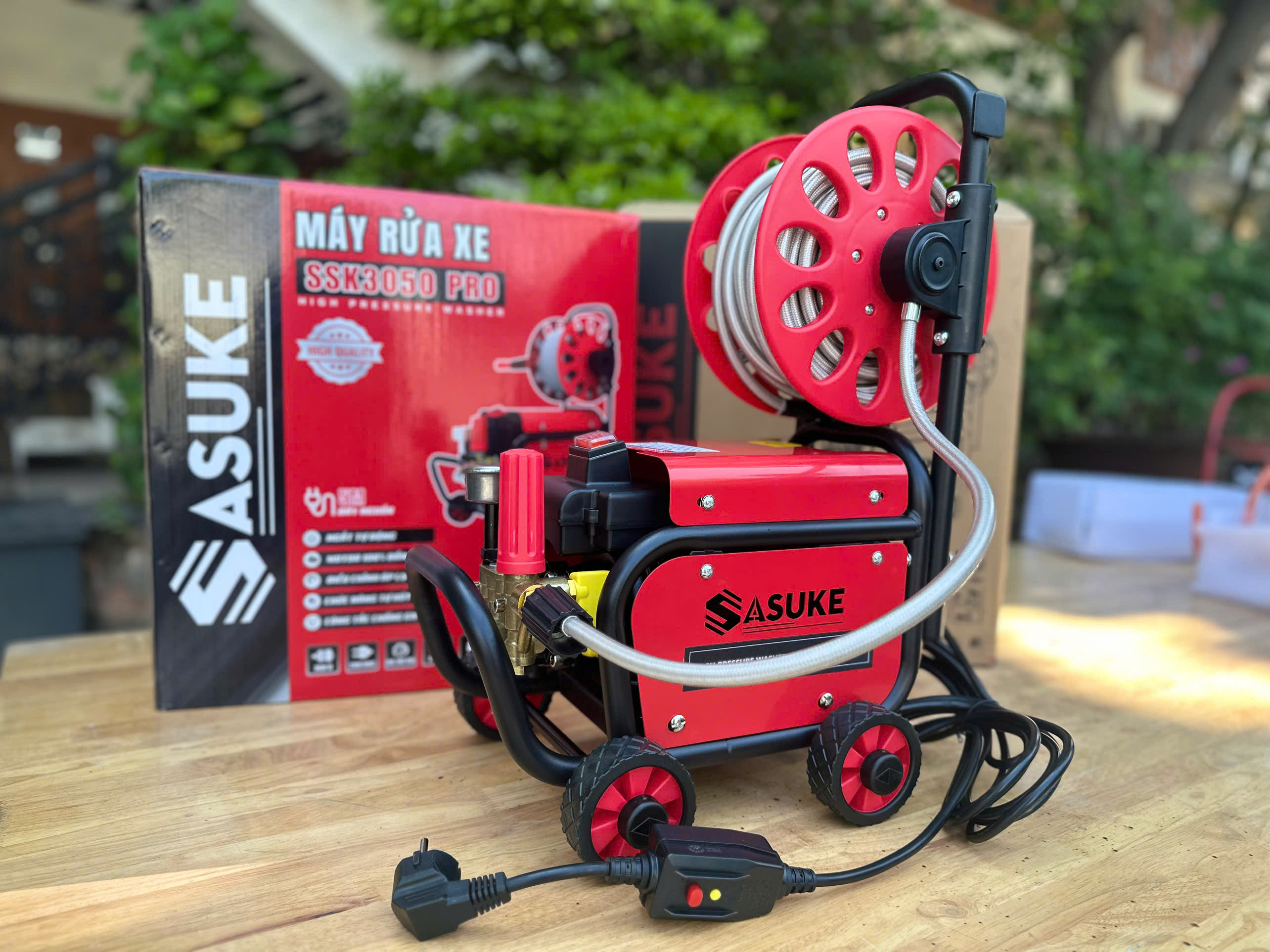 Máy xịt rửa xe cao cấp 3050W Sasuke SSK3050PRO (Có chỉnh áp)