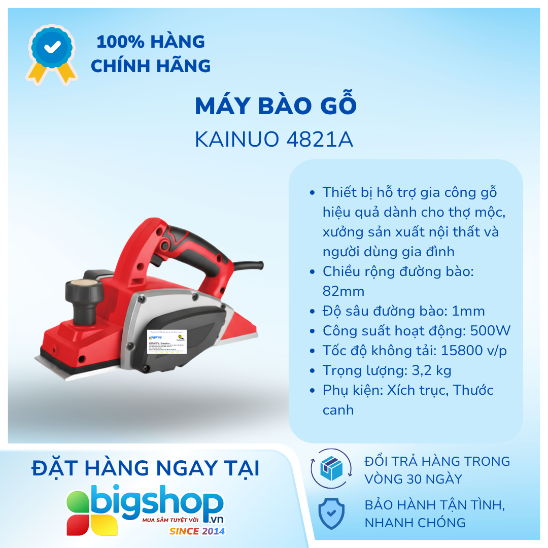 Máy bào gỗ KAINUO 4821A - Công suất 500W