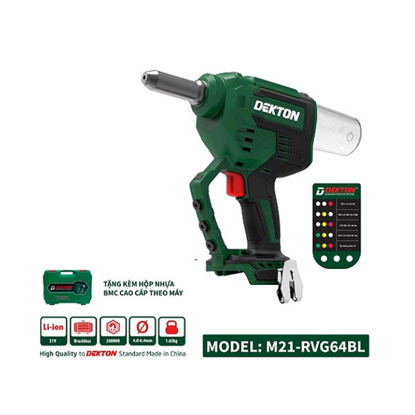 Máy rút rive dùng pin Dekton M21-RVG64BL 