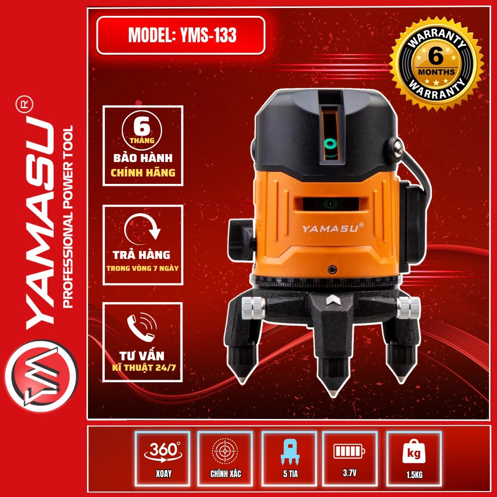 Máy laser cân bằng 5 tia xanh YMS-133