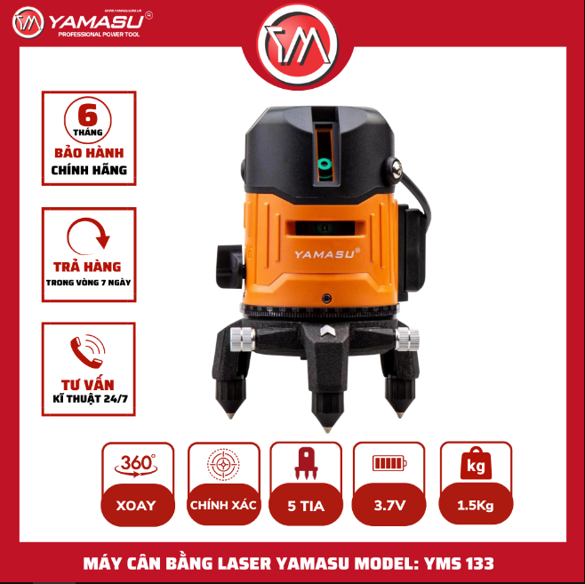 Máy laser cân bằng 5 tia xanh YMS-133