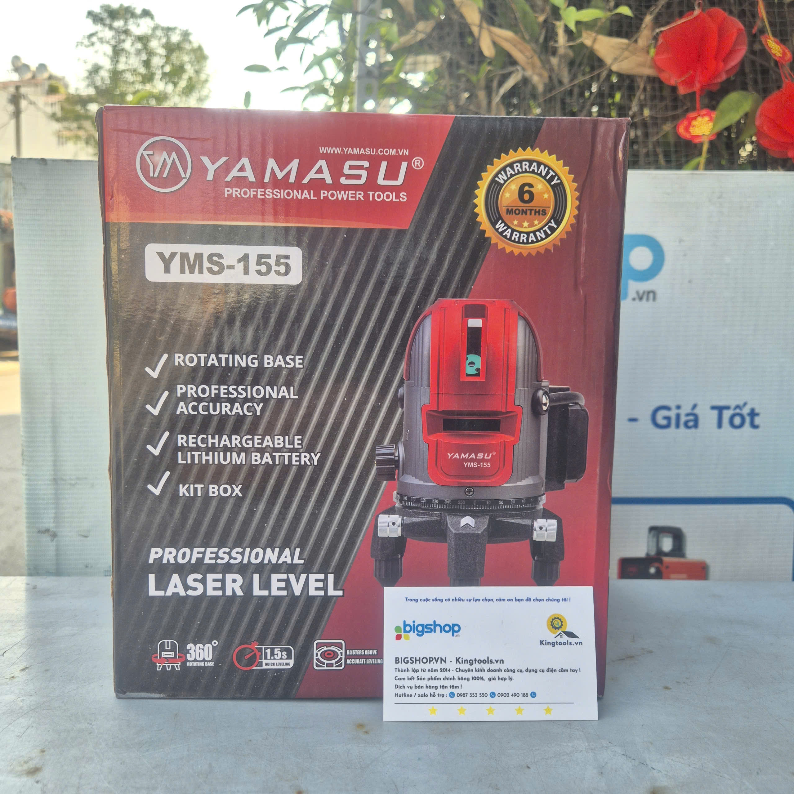Máy laser cân bằng 5 tia xanh Yamasu YMS-155G2