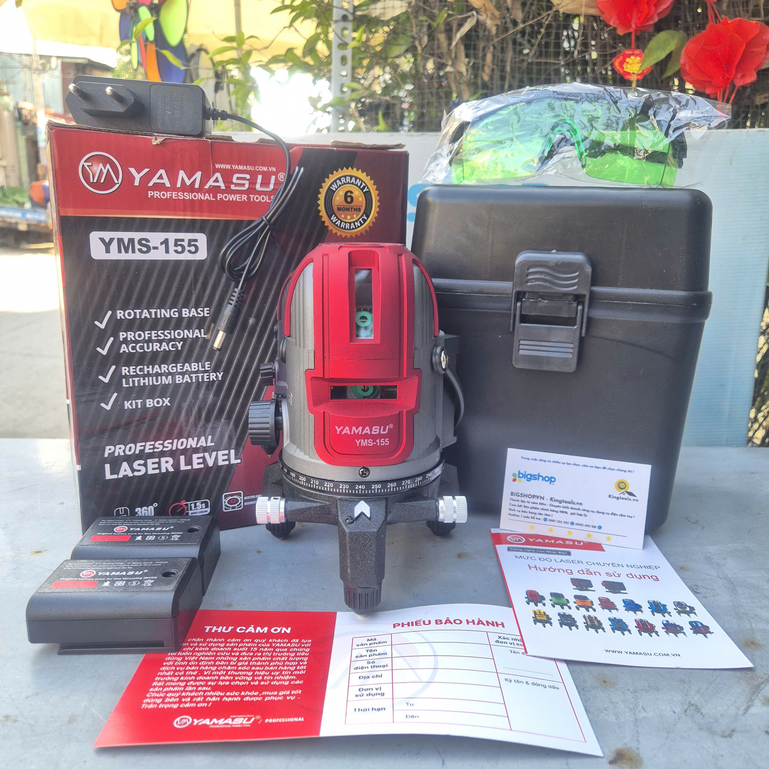 Máy laser cân bằng 5 tia xanh Yamasu YMS-155G2