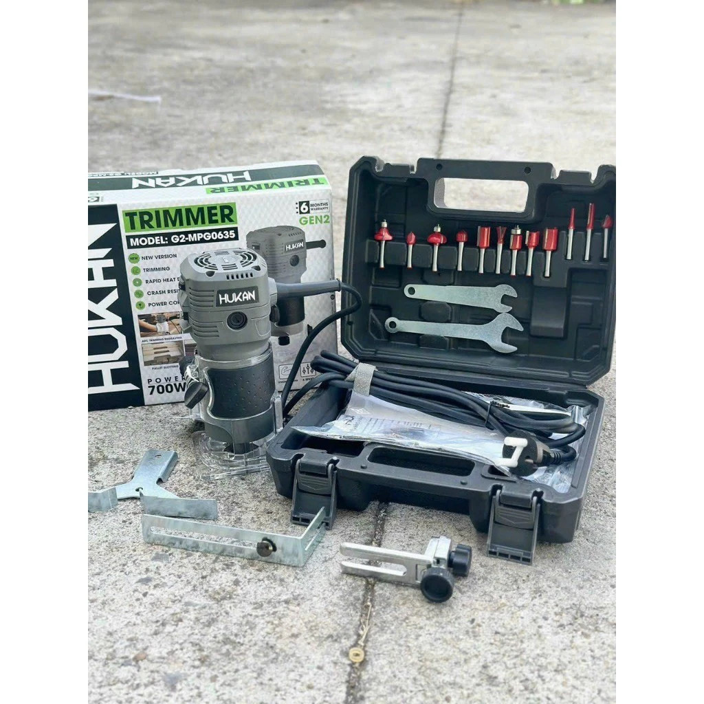 Máy phay gỗ HUKAN G2-MPG0635, mũi 6.35mm, cs 700W