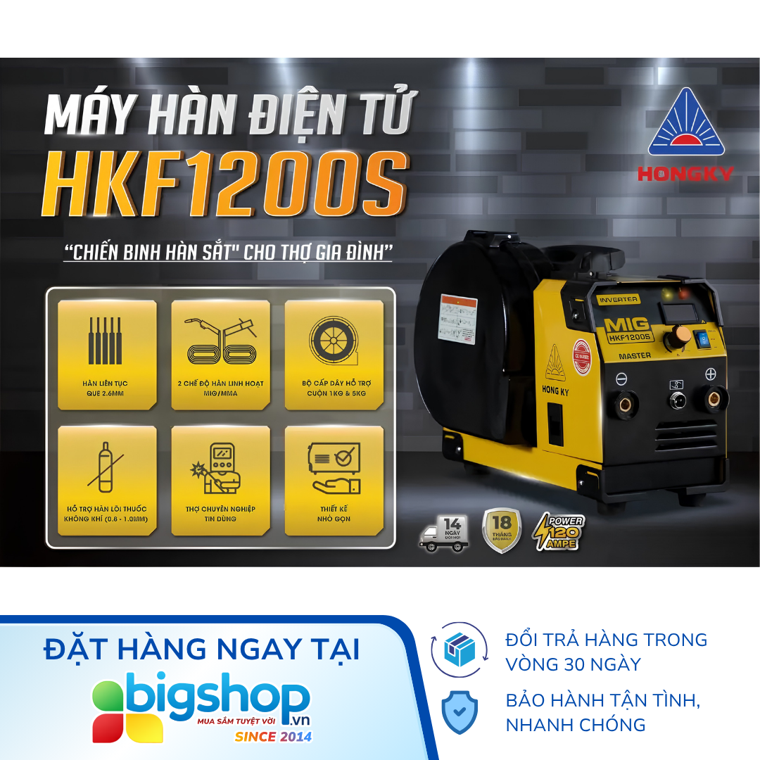 Máy hàn MIG que không dùng khí Hồng Ký Master HKF1200S