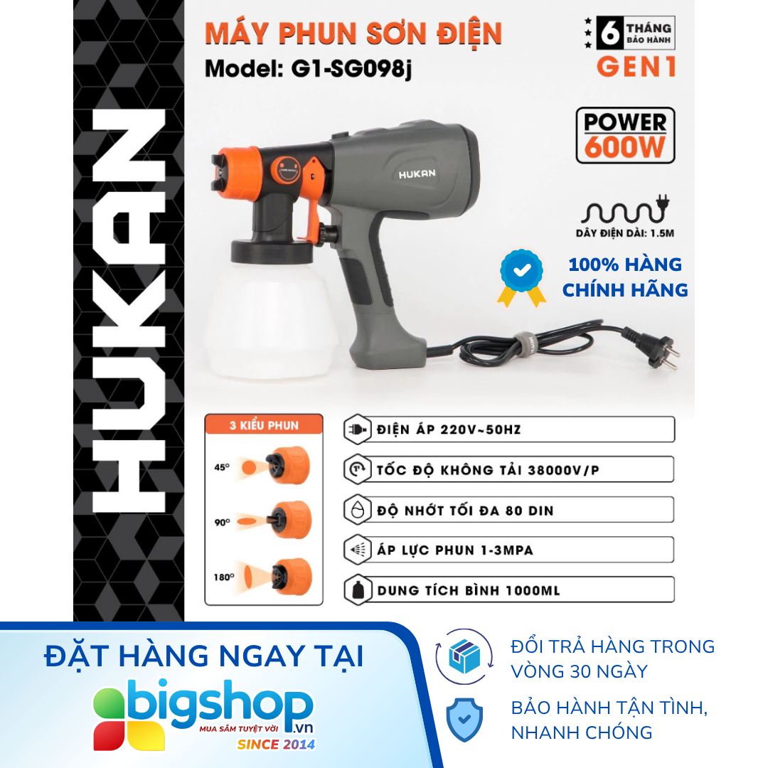 Máy phun sơn HUKAN G1-SG098J (GEN 1) - Công suất 600W