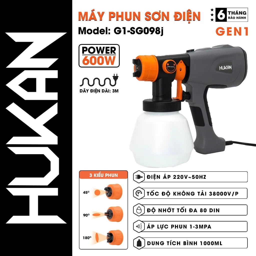 Máy phun sơn Hukan G1-SG098J, 600W