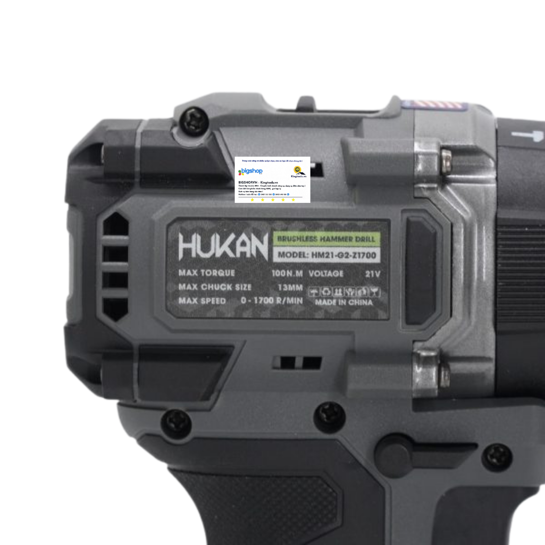Máy khoan pin 13mm HUKAN HM21-G2-Z1700 (GEN 2)