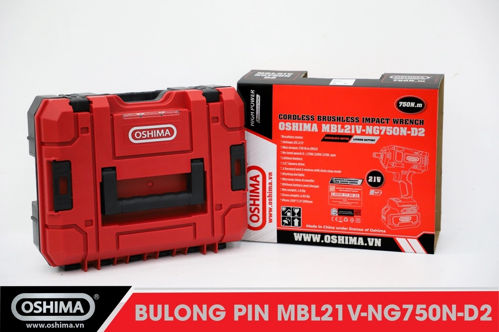 Máy mở bu lông pin lithium Oshima MBL21V-NG750N-D2