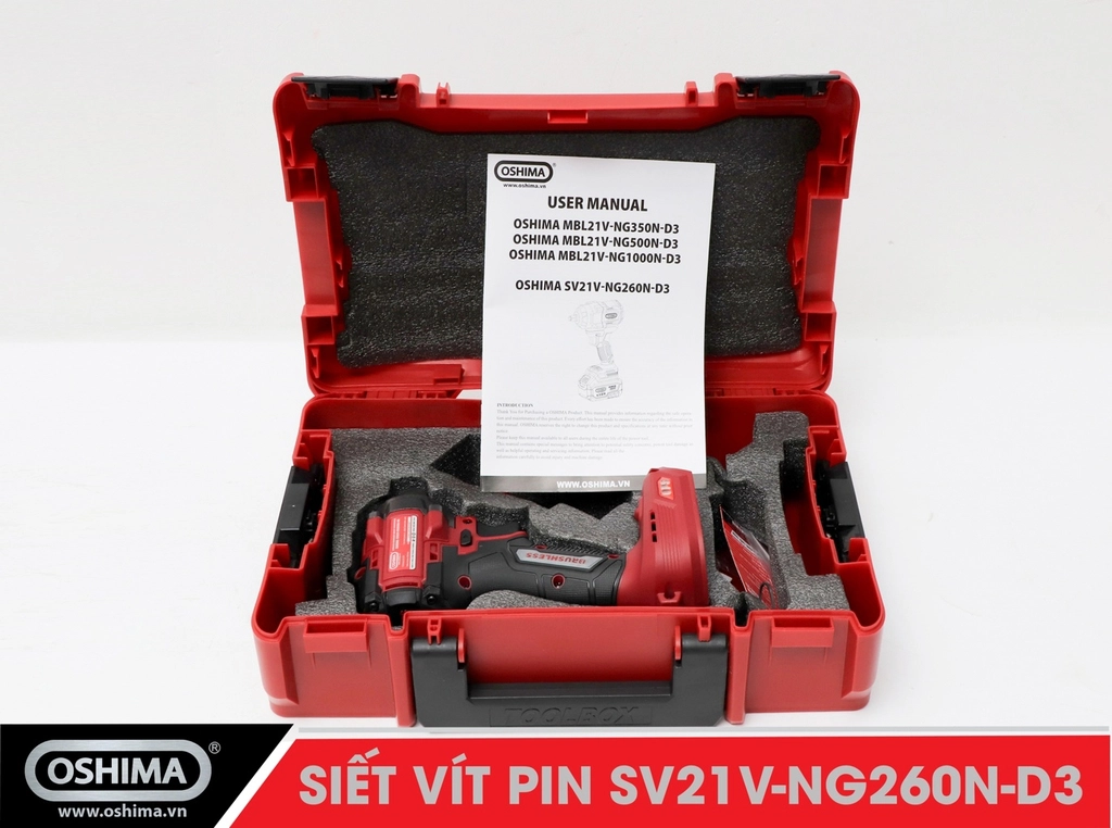 Máy siết vít pin lithium Oshima SV21V-NG260N-D3 