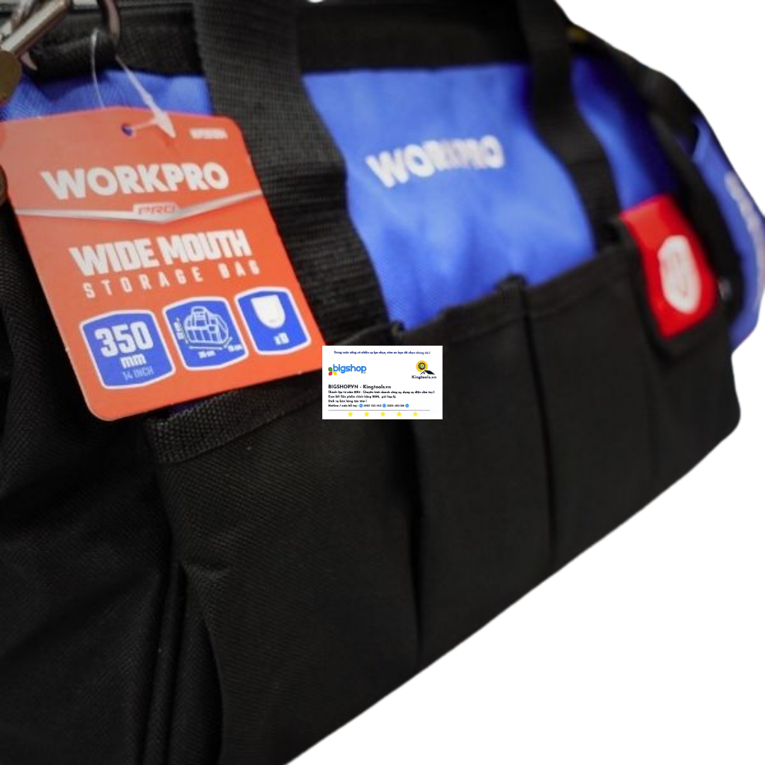 Túi đựng dụng cụ bằng vải dệt, với đế chống nước, kích thước 510mm (20 inches) Workpro WP281026