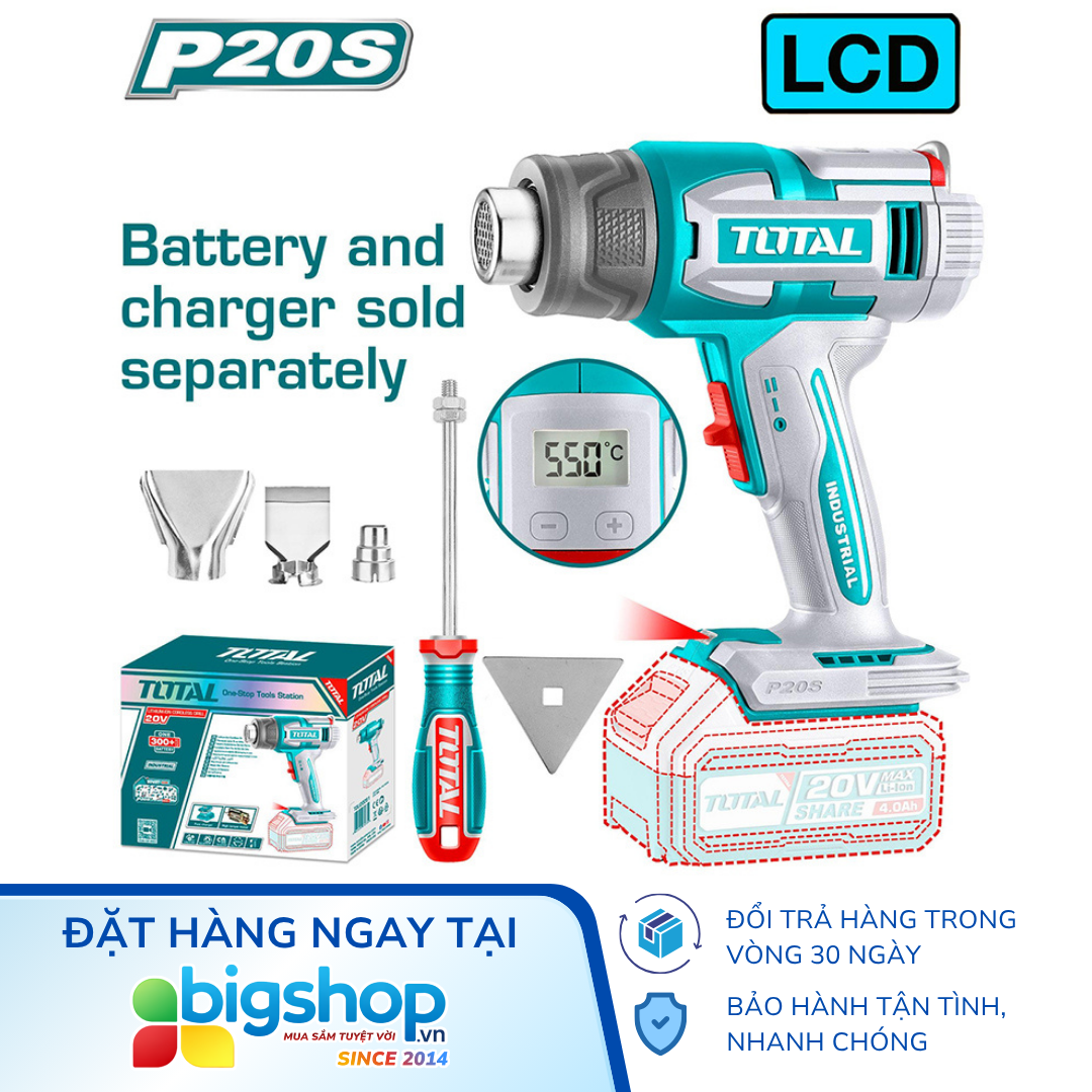 Máy thổi nhiệt dùng pin 20V TOTAL TBLI2003 (Thân máy)