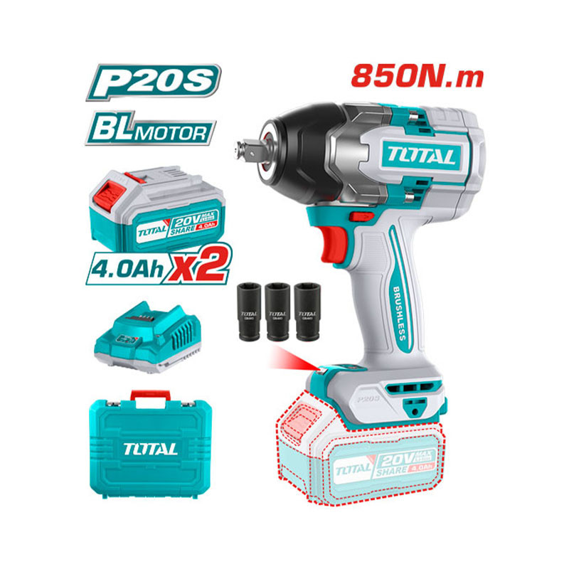 Bộ combo máy siết buloong không chổi than TIWLI2085 & máy thổi bụi TBLI2002 dùng pin 20V