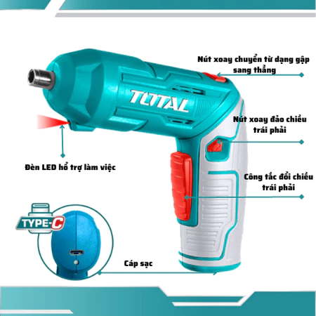 Máy siết vít dùng pin 4V Total TSDLI0442