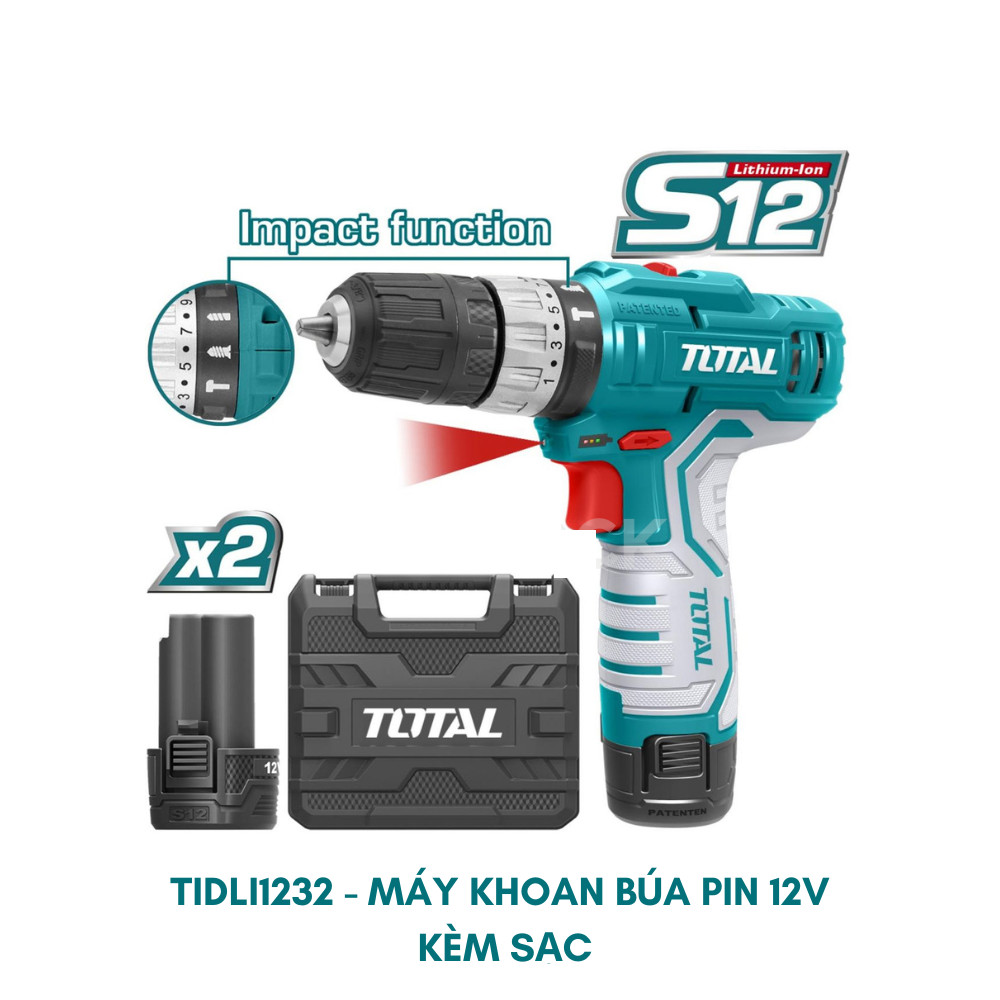 Máy khoan pin 12V Total TDLI12328 (không kèm dây & đầu sạc)