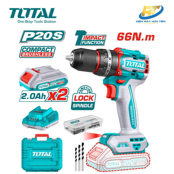 Máy khoan búa không chổi than Lithium-ion 20V TOTAL TIDLI20668