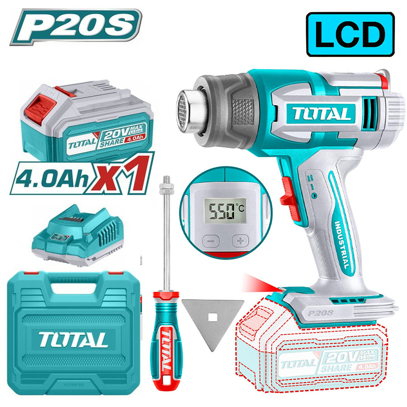 Máy thổi nhiệt dùng pin 20V Total TBLI20035 (Kèm 1 Pin 4.0Ah & Sạc)