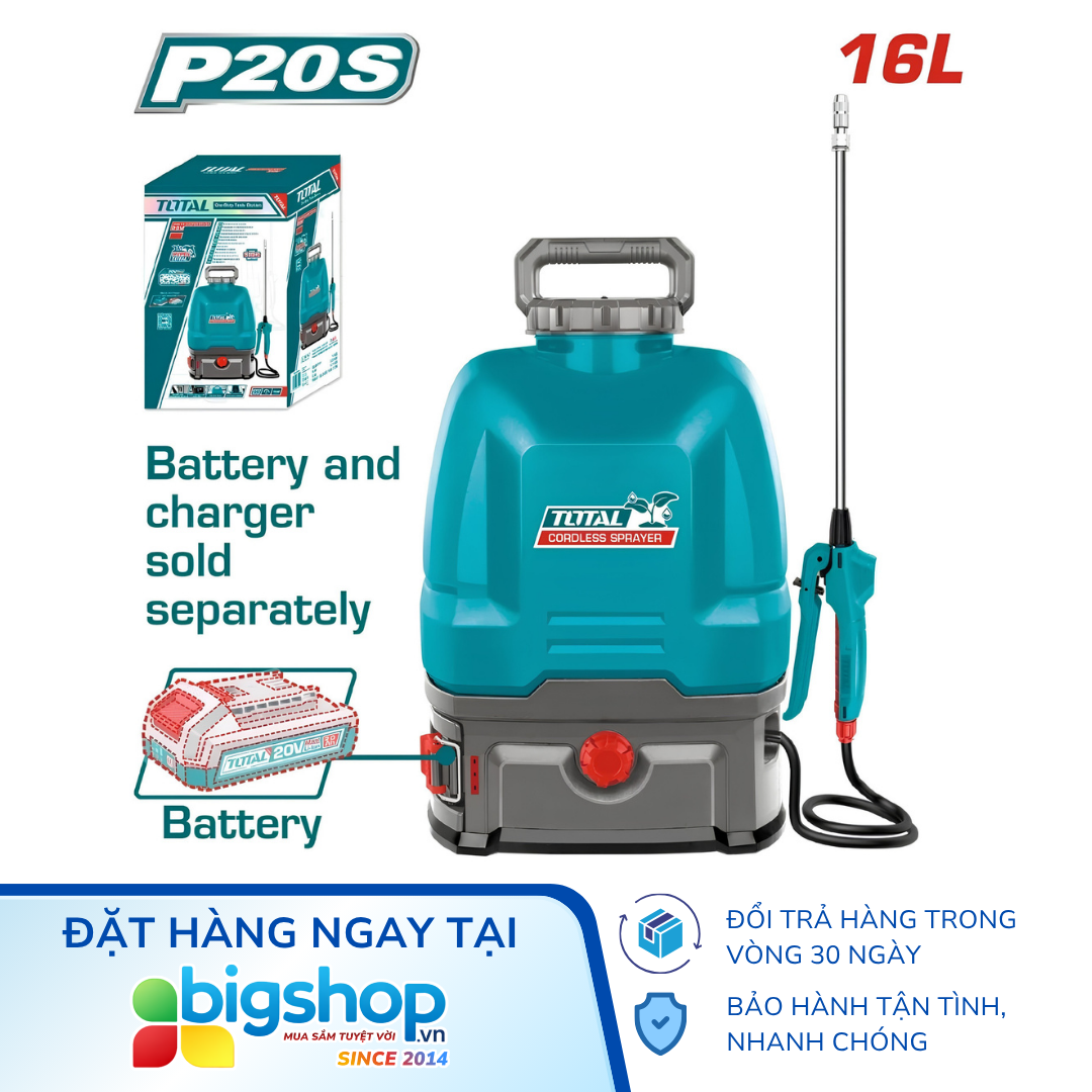 Máy xịt thuốc dùng pin 20V TOTAL TSPLI2016 (Dung tích 16L) - Thân máy