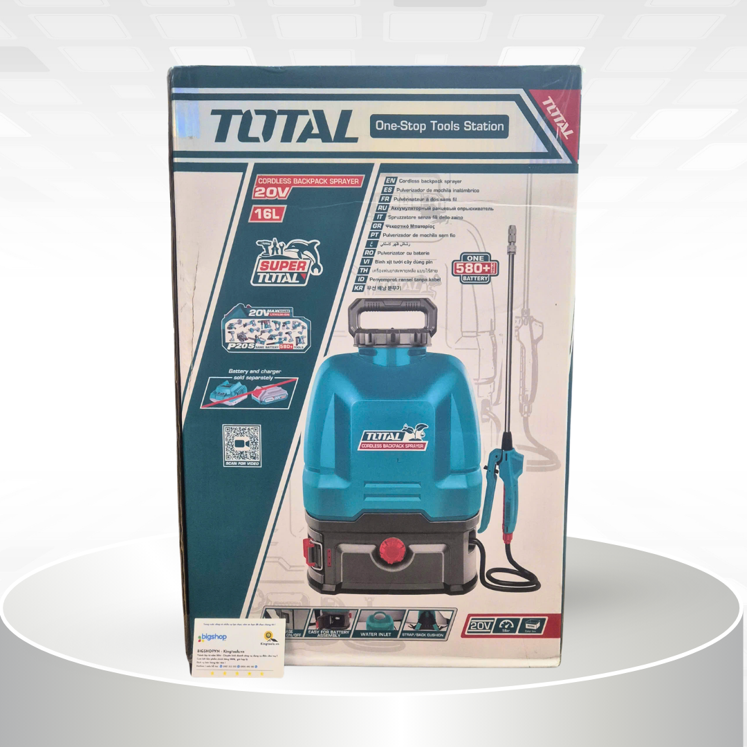 Máy xịt thuốc dùng pin 20V TOTAL TSPLI20162 (Dung tích 16L) - 1 pin 2.0Ah và sạc